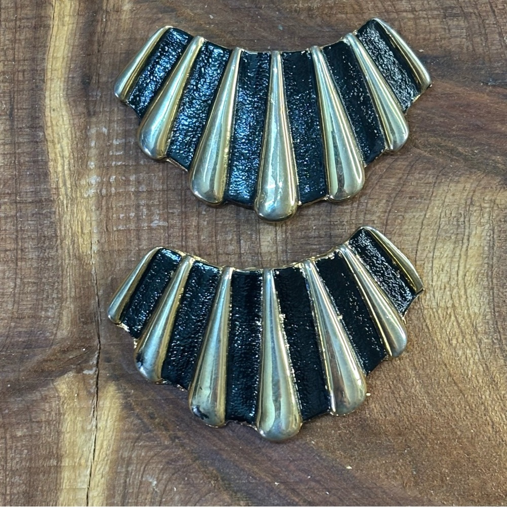 Vintage Bluette Gold and Black Shoe Clips